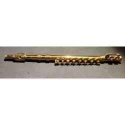 Miniatuur dwarsfluit, messing, 13 cm