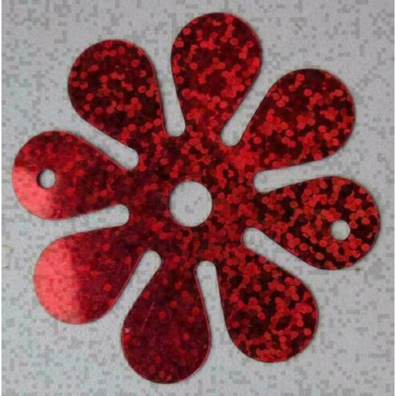 7 stuks gekleurde metallic bloemen voor o a. kaarten maken