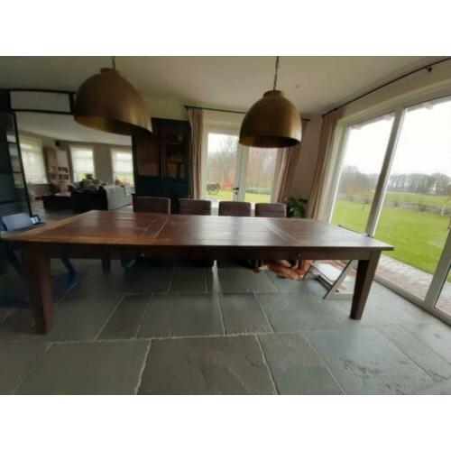 lange eiken houten eettafel