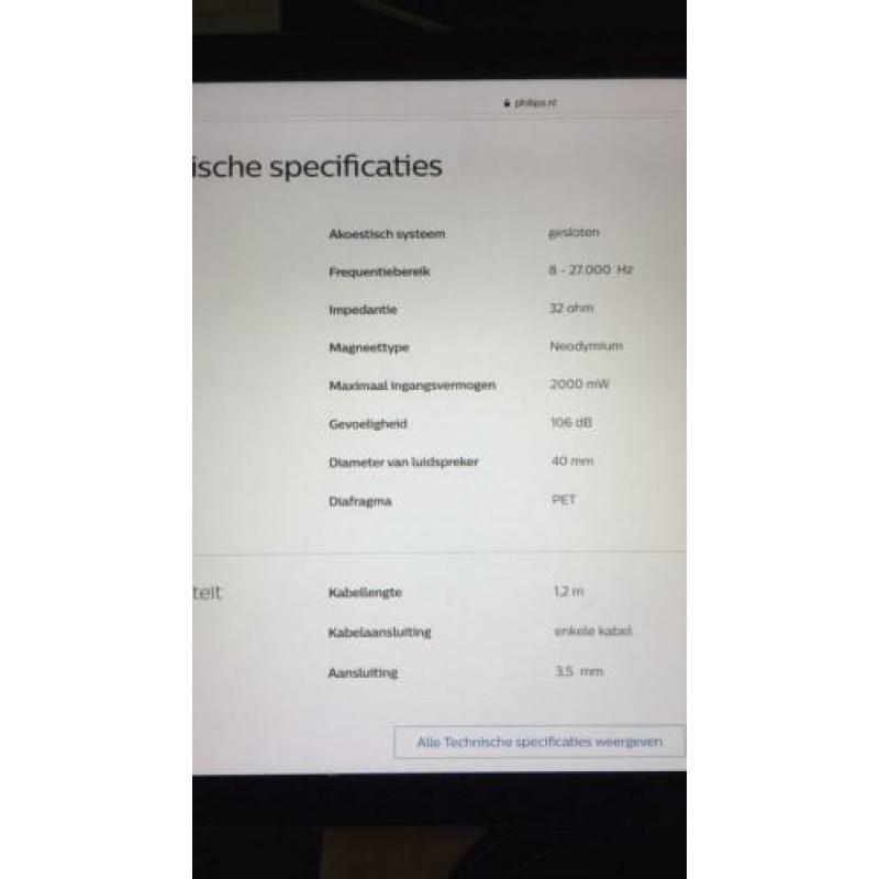 Hoofdtelefoon Philips nieuw