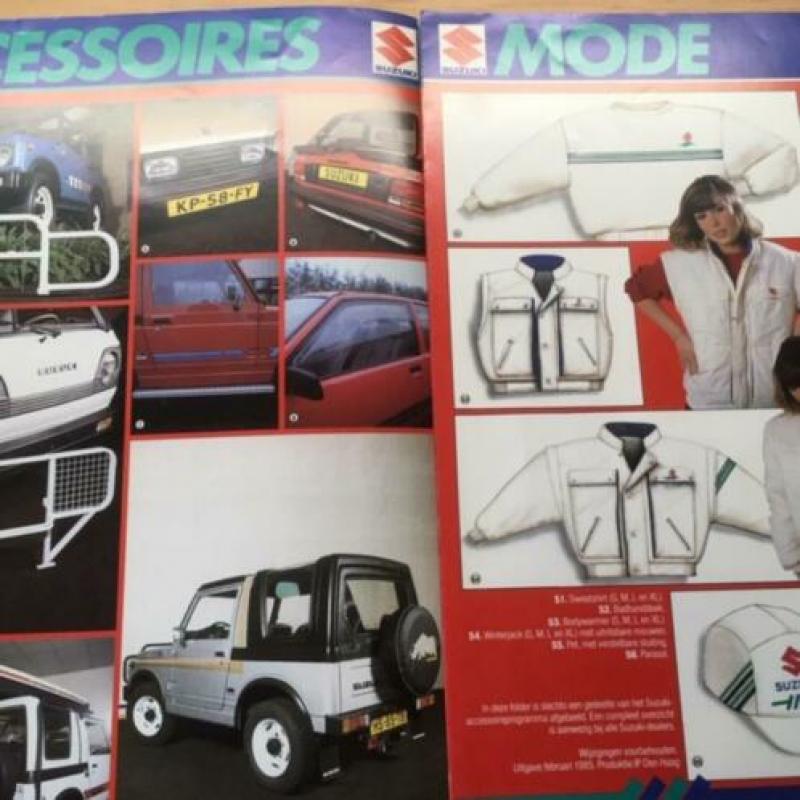 Autofolder/Brochure Suzuki Accessoires 1985 6 pagina's