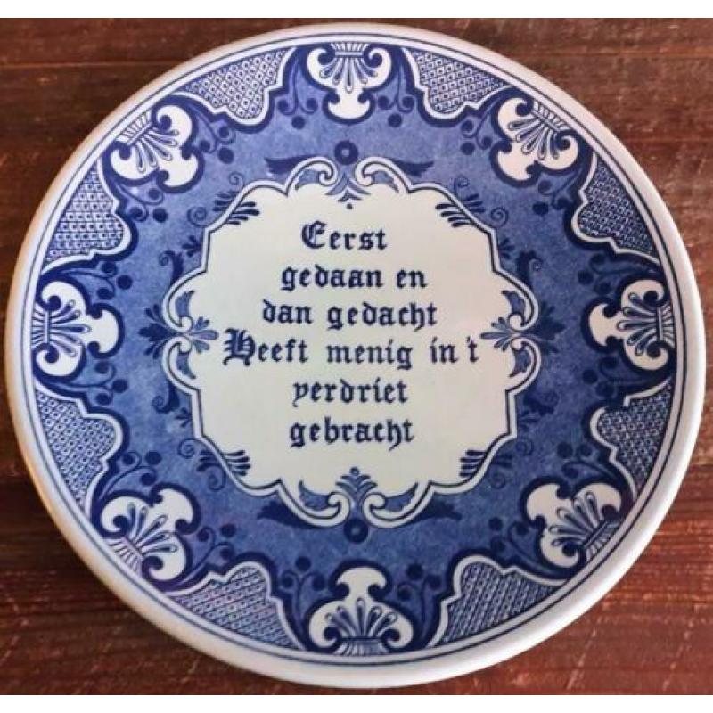 Chemkefa Delfts blauw wandbord spreuken (955)