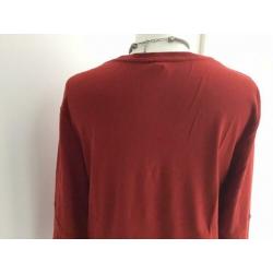 Rood Cecil shirt met mooi randje bij hals, maat xl