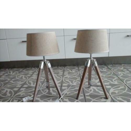 2 landelijke tafellampen riviera beige ◇ 50 cm