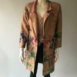 Madison, ZGAN, bruine, bloemen, voorjaarsjas, maat medium
