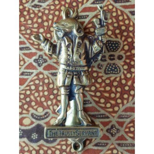 Zeldzame koperen deurklopper uit Engeland The trusty servant