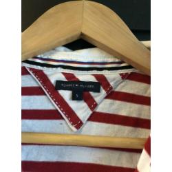 Tommy Hilfiger polo rood/wit - maat S