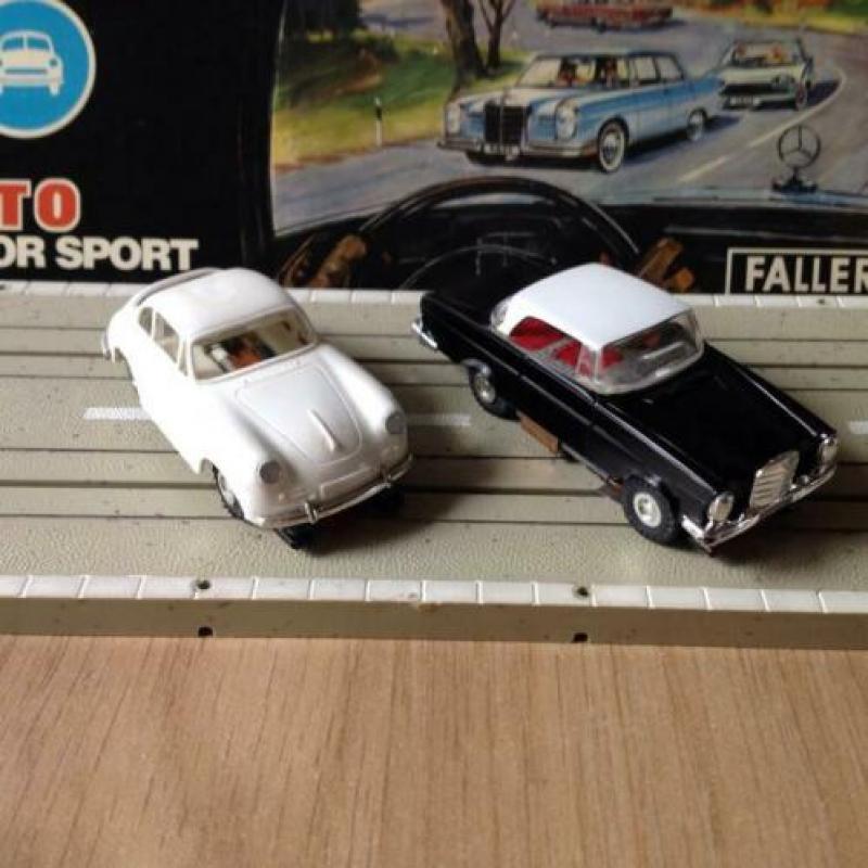 Faller AMS Auto,s Porsche 356 T2 en Mercedes 300 HO Schaal