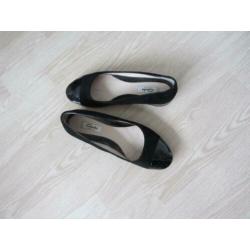**CLARKS** mooi Zwart/leren/suede, BALLERINA,S,Maat 38