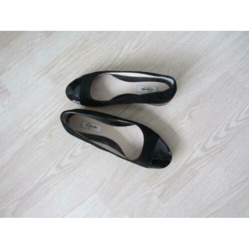 **CLARKS** mooi Zwart/leren/suede, BALLERINA,S,Maat 38