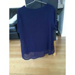 Dubbellaags blauw blouse-shirt maat L