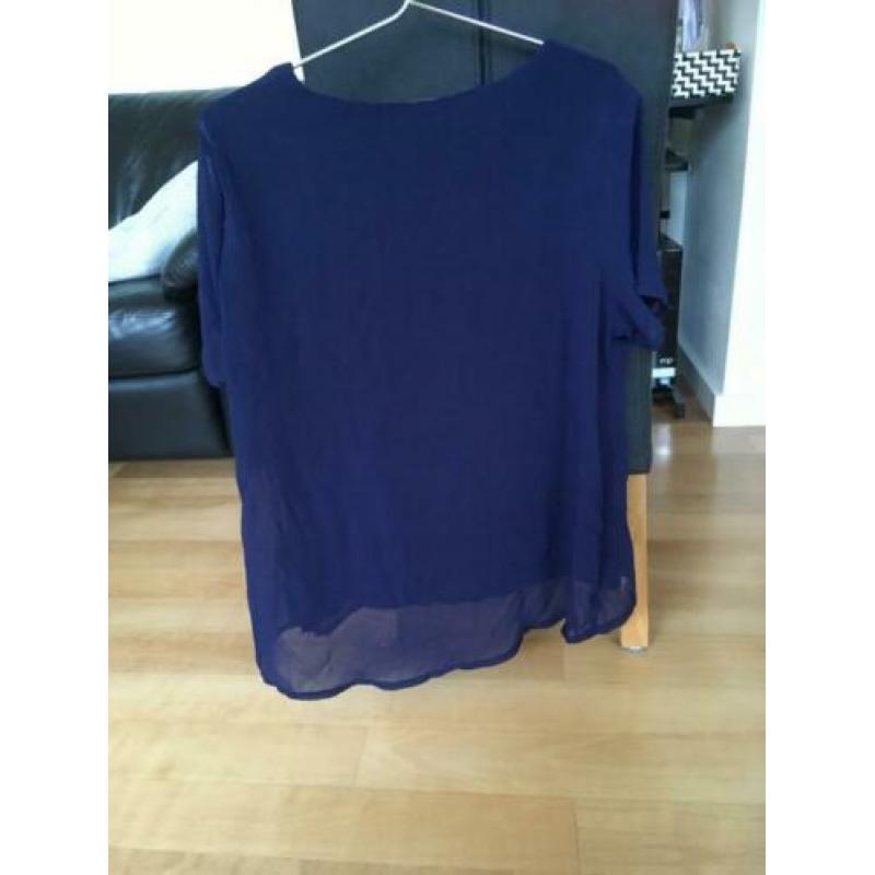Dubbellaags blauw blouse-shirt maat L