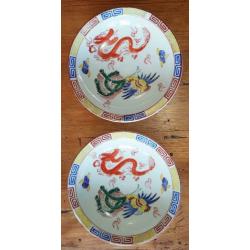 chineese kom met draken decoratie