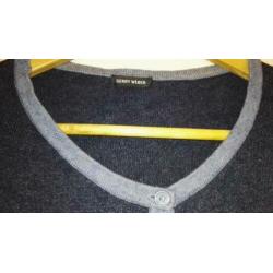 Gerry Weber Wollen vestje Blauw mt 44 Ronde kraag. L Erg mo