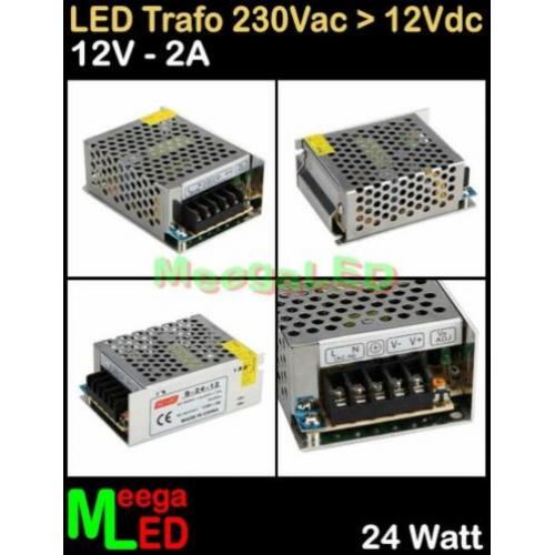 LED Trafo Voeding Adapter Driver - 230V > 12V - 2A = 24W