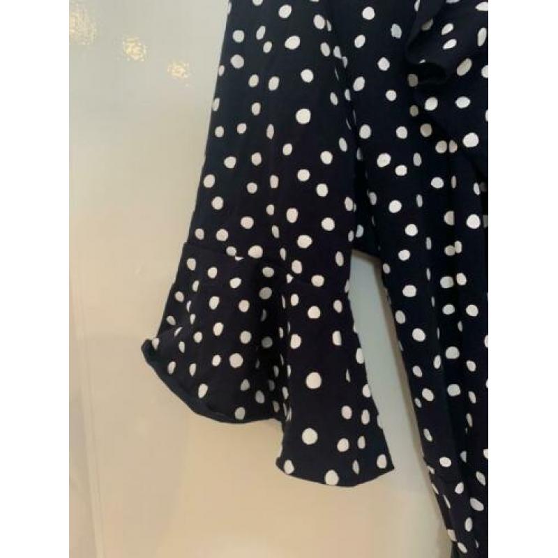 donkerblauwe overslagjurk met stippen maat xl