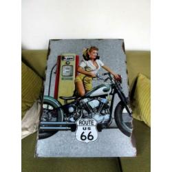 Retro reclamebord, route 66