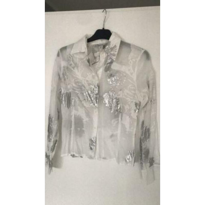 Bandelora witte blouse met zilver accenten nieuw maat 36