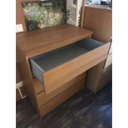 Ikea malm 4 lades 80x49x100 donker eiken