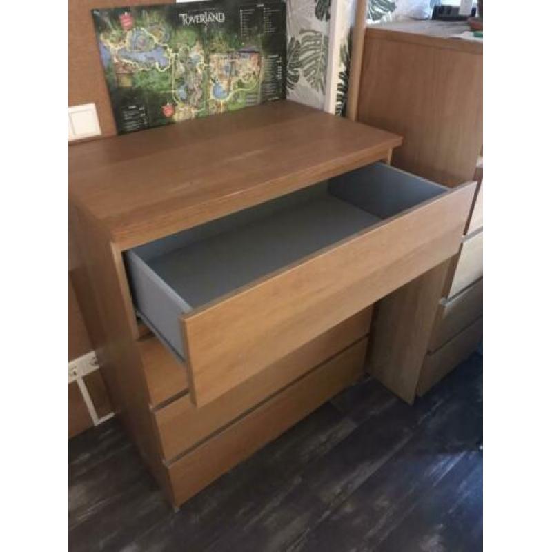 Ikea malm 4 lades 80x49x100 donker eiken