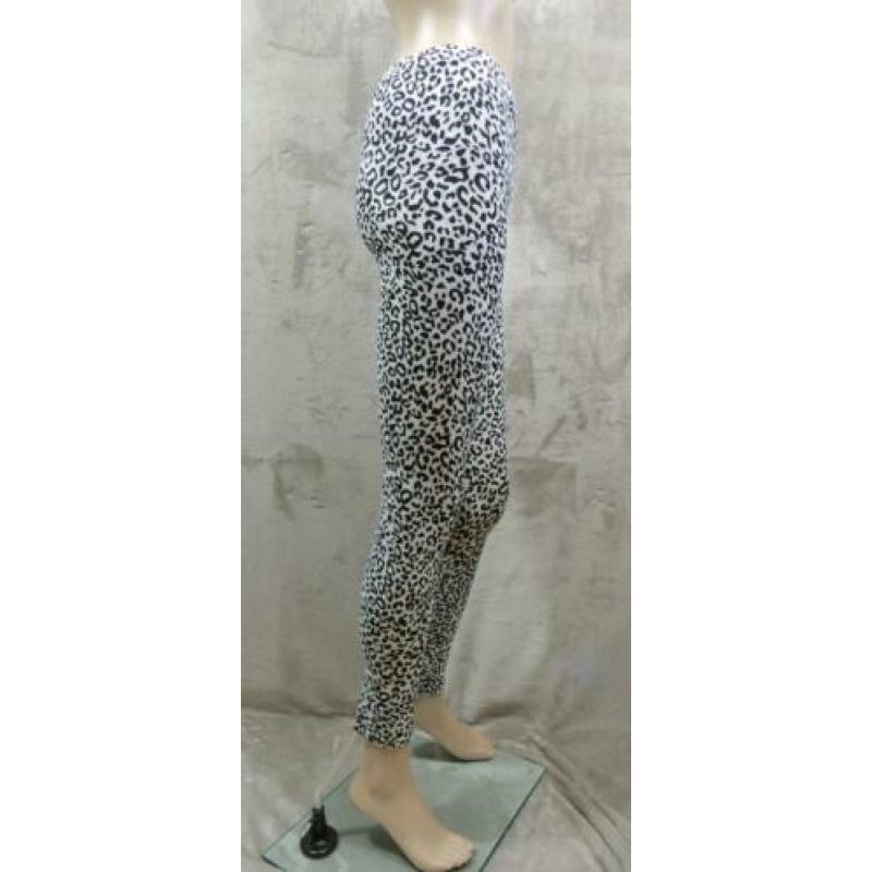 Luipaard Legging wit/zwart maat S-M (117)