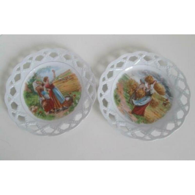 antieke schalen diameter ca 20 cm 2x boerenprint