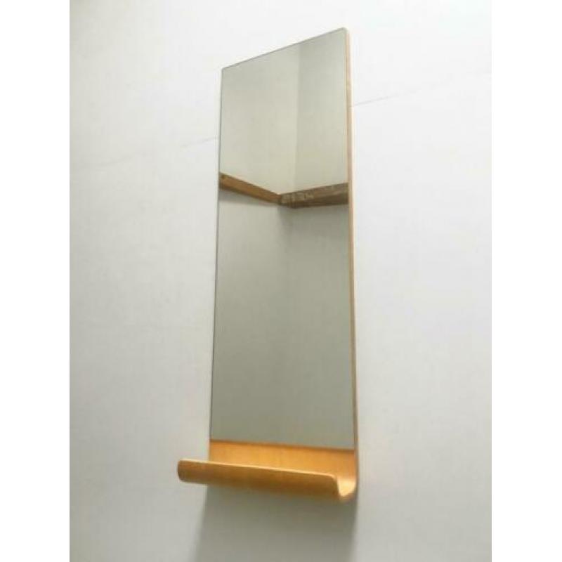 Vintage spiegel - bent plywood - 1 meter hoog