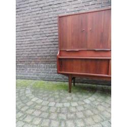 Deens design highboard wandmeubel mid century vintage teak