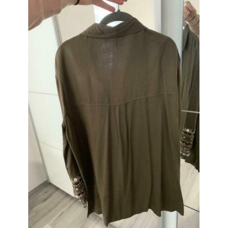 Bershka overhemd tuniek groen maat L