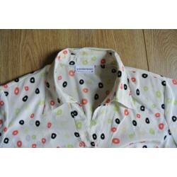 sommermann blouse 44 wit gekleurde rondje zga nieuw