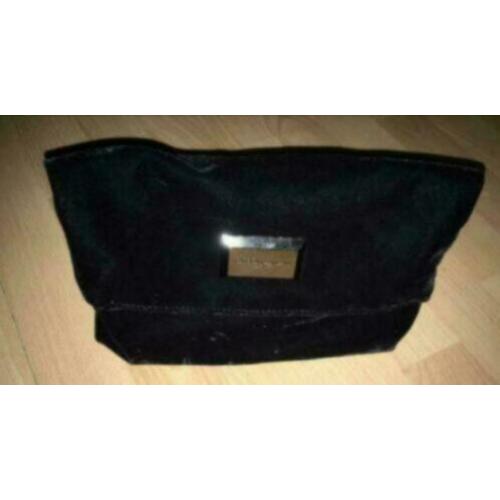 ~ Armani ~ zwart suède Toilettas of avondtasje/Clutch