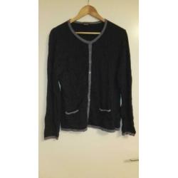 Gerry Weber Wollen vestje Blauw mt 44 Ronde kraag. L Erg mo