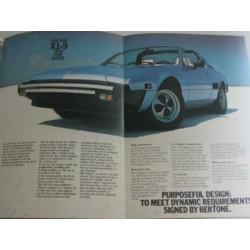 FX 038 folder Fiat X1/9 1500 nr 2.0718-6/80 Uitvouwfolder,