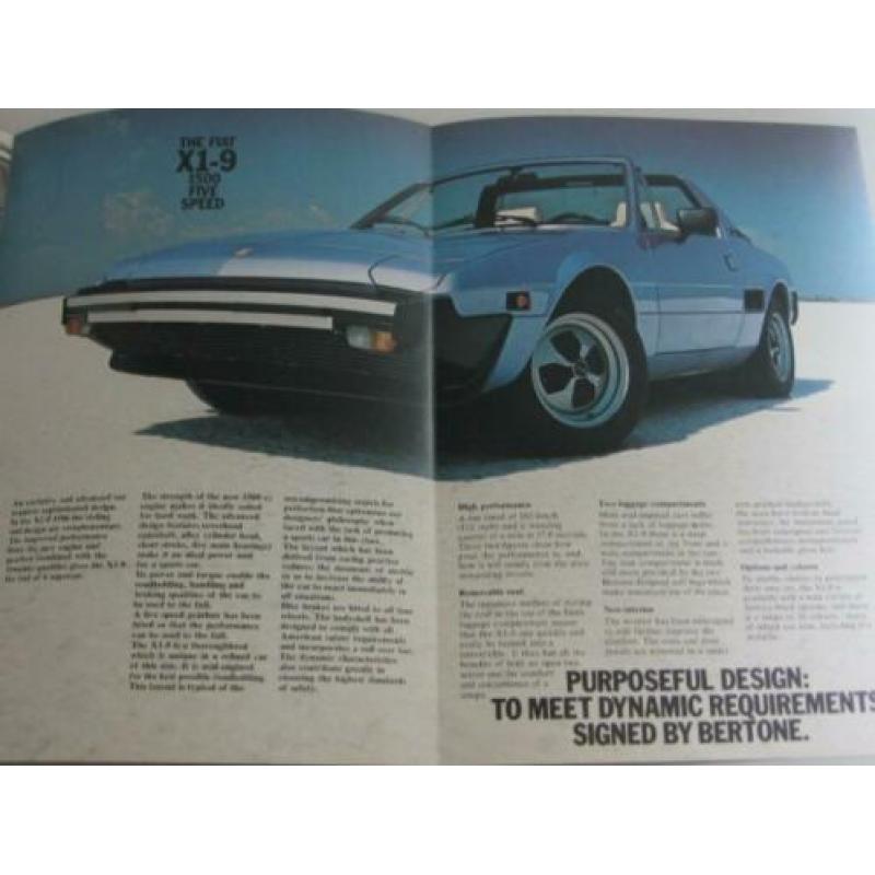 FX 038 folder Fiat X1/9 1500 nr 2.0718-6/80 Uitvouwfolder,