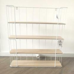Nieuwe bakkers wand rek wit / hout