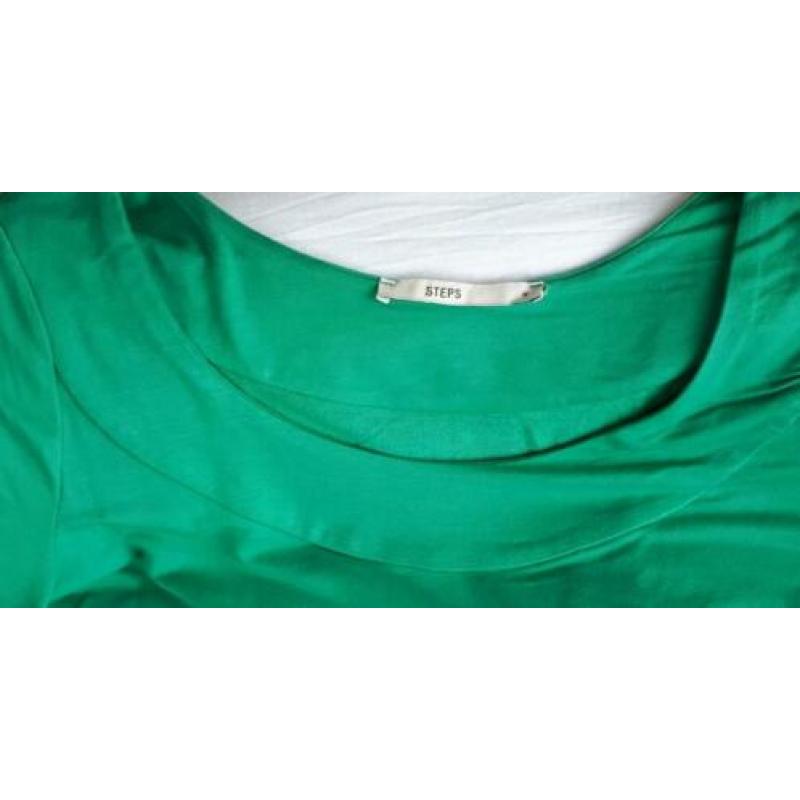 Steps groen T-Shirt met boothals maat M