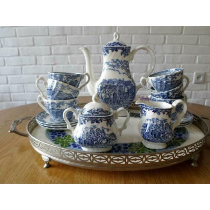 blauw servies zonder dienblad