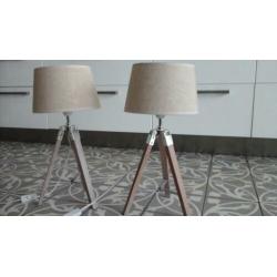 2 landelijke tafellampen riviera beige ◇ 50 cm