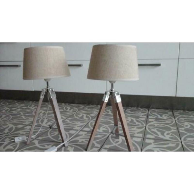 2 landelijke tafellampen riviera beige ◇ 50 cm