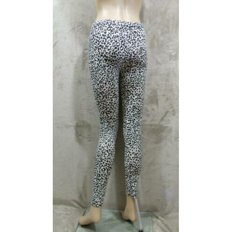 Luipaard Legging wit/zwart maat S-M (117)