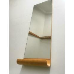 Vintage spiegel - bent plywood - 1 meter hoog