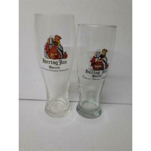 2 verschillende hertog jan bierglazen. zie foto's