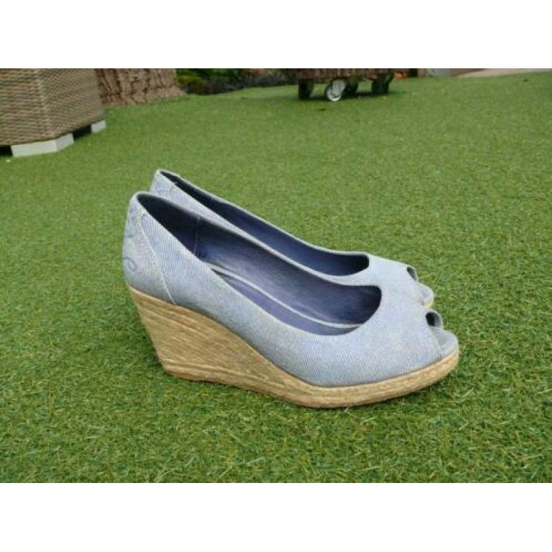 GAASTRA schoenen met sleehak maat 38 licht blauw spijkerstof