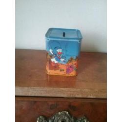 Blikken Donald Duck spaarpot.Disney made in England