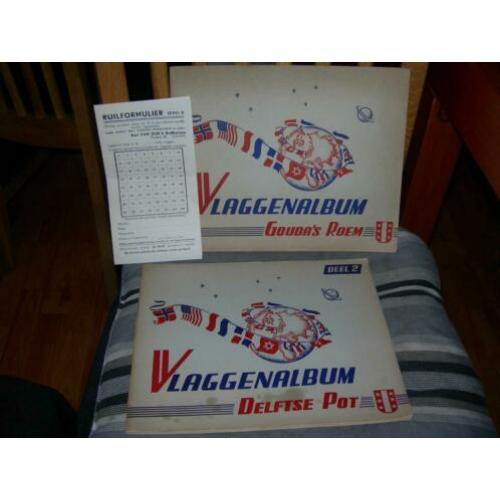 Vlaggenalbum de hele Wereld deel 1 en 2 met ruil formulier