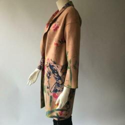 Madison, ZGAN, bruine, bloemen, voorjaarsjas, maat medium