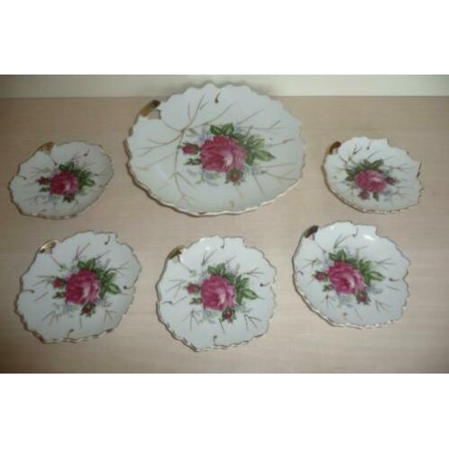 Vintage bonbon/petitfour schaaltjes.Roos decoratie.