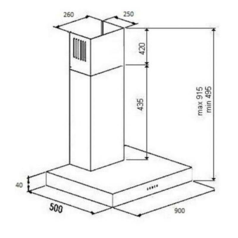 Afzuigkap 900mm (nieuw)