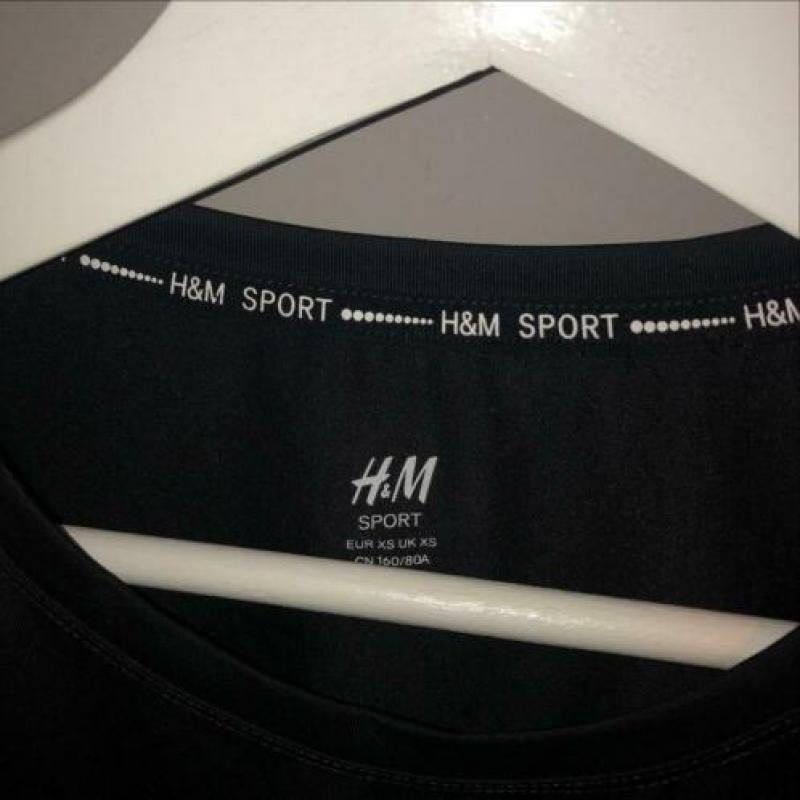 H&M zwart lange mouw sport shirt maat XS