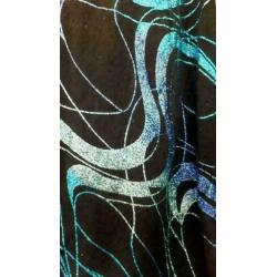 AFIBEL zwart/blauw/zeegroen/lila glitter top mt 38